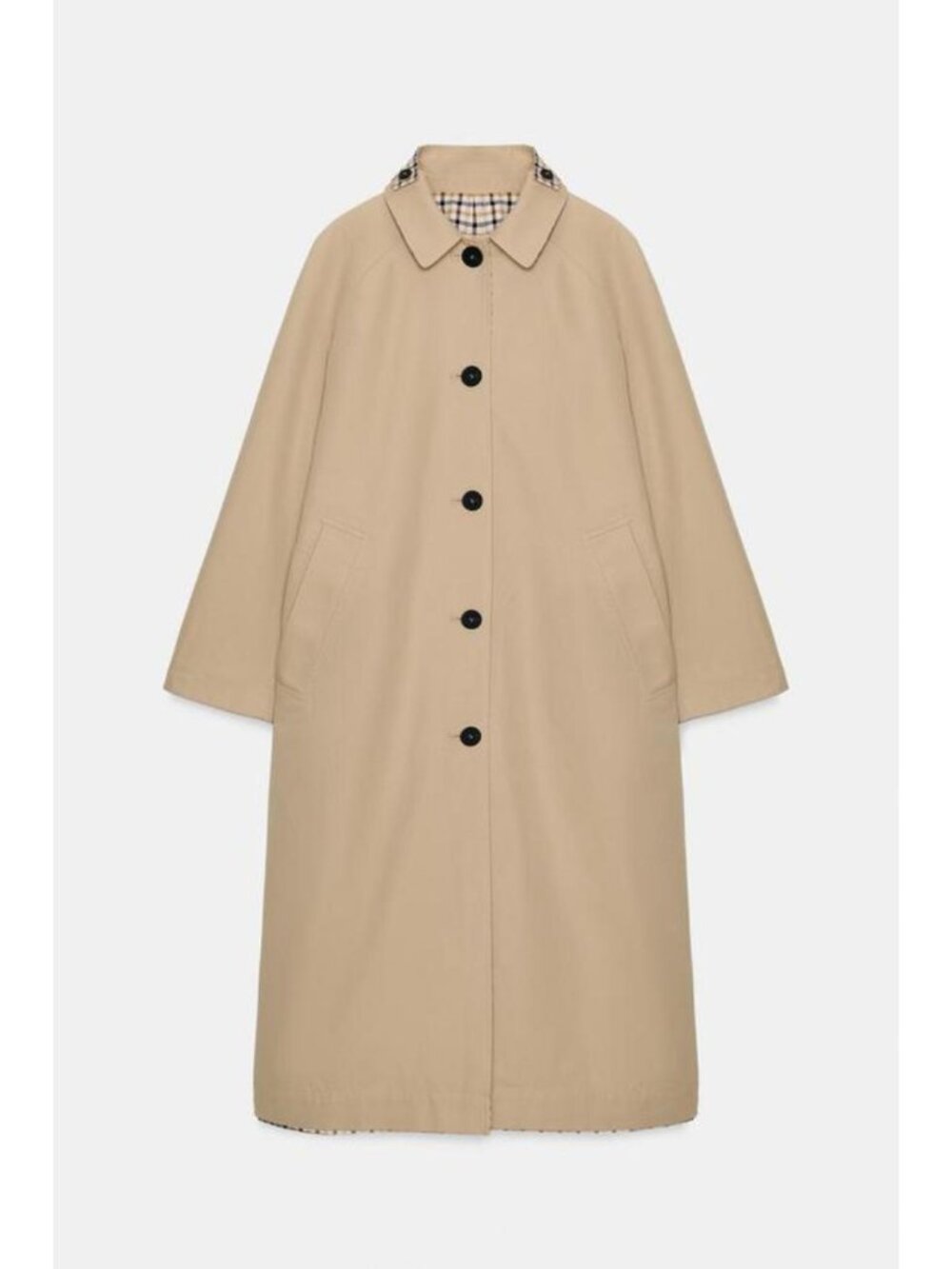 ZARA REVERSIBLE PLAID TRENCH COAT ZW COLLECTION